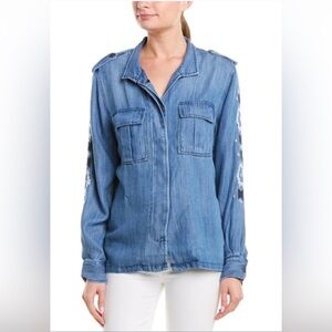 Rails Smith Embroidered Chambray L/S Button Down Shirt Sz. Small